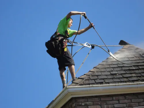 Waterworx cleaning a residential roof