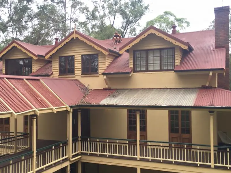 Large home roof after professional roof cleaning