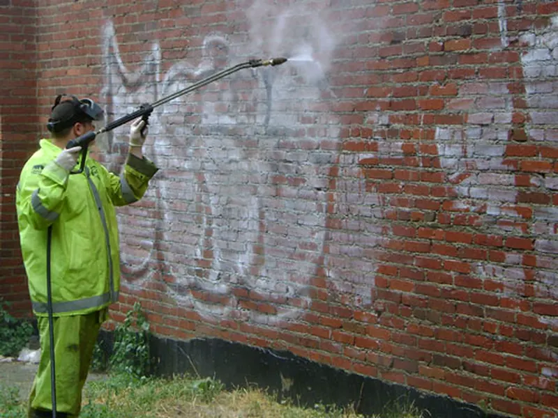 Waterworx restoring the appearance of a red brick wall