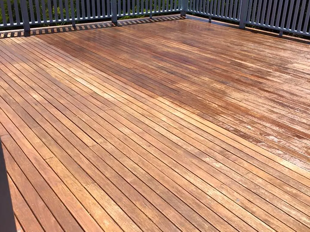 Freshly restored timber deck