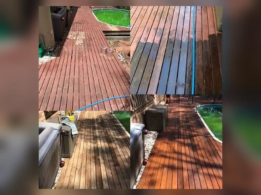 Timber Deck Cleaning work by Waterworx in Logan, example 1