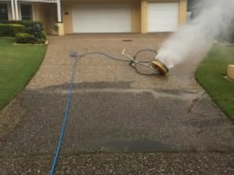 Professional washing equipment set up outside a Brisbane home