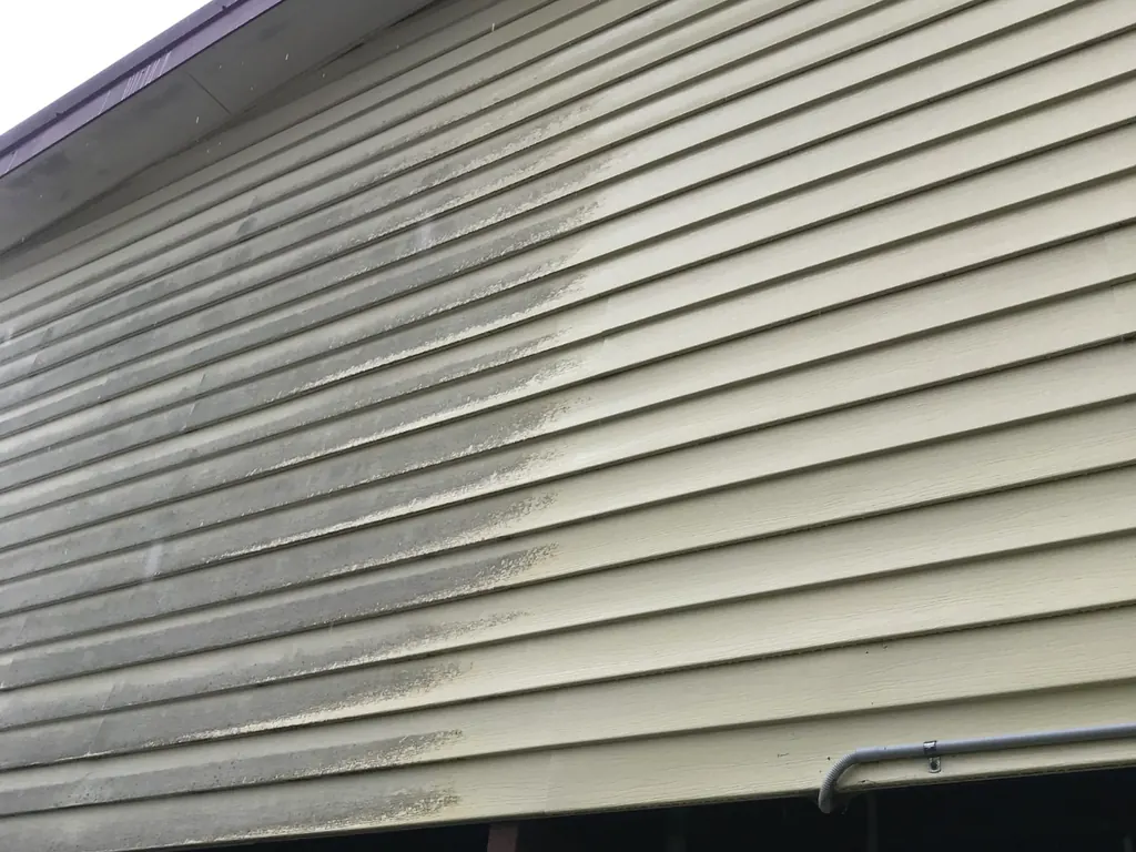 Industrial warehouse exterior after pressure cleaning