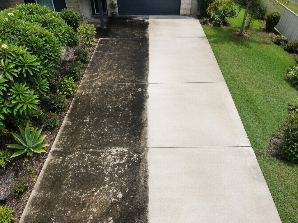 Freshly painted concrete driveway, driveway painting in Ipswich