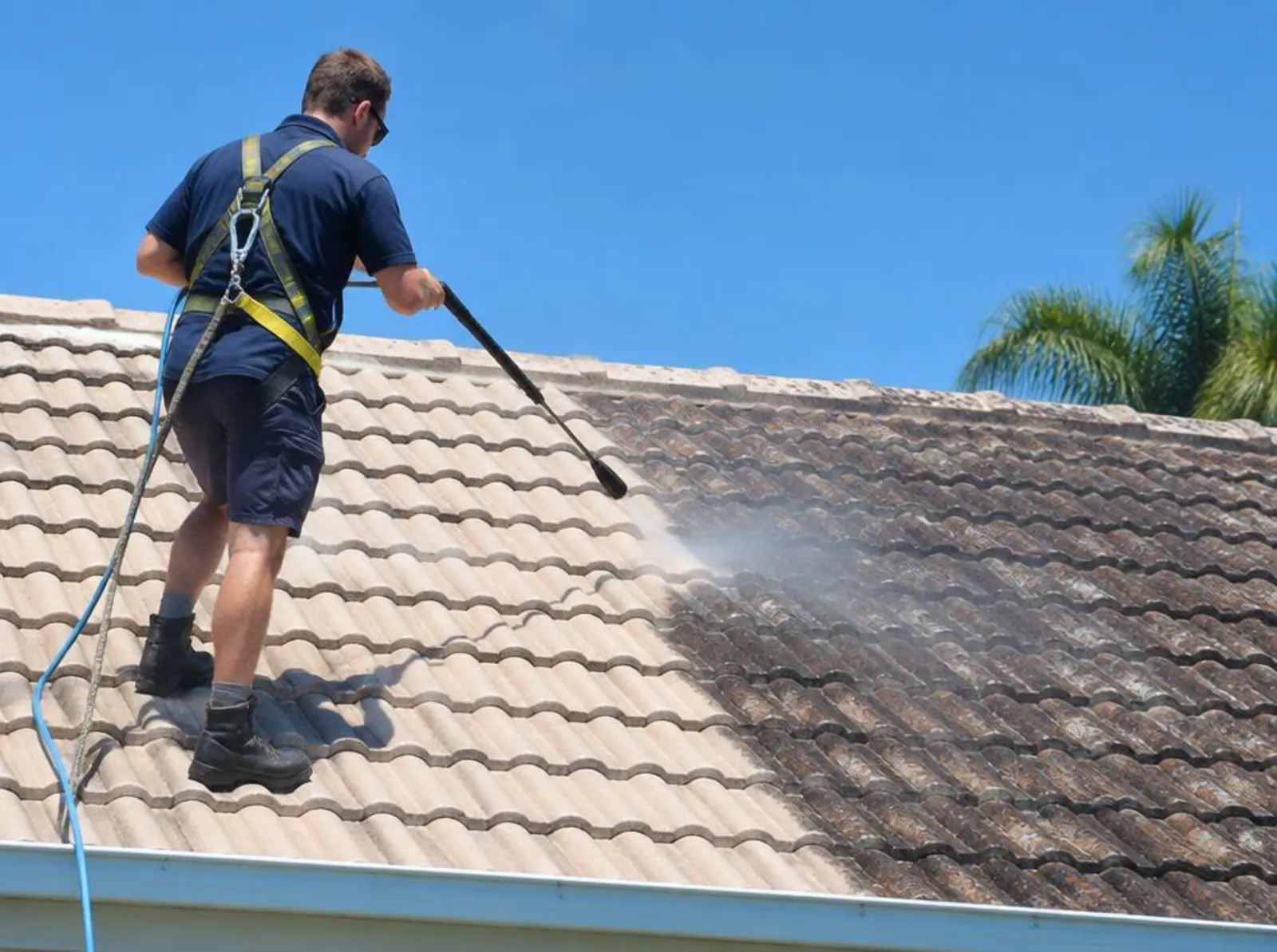 Clean tiled roof on a Brisbane home after professional soft wash roof cleaning